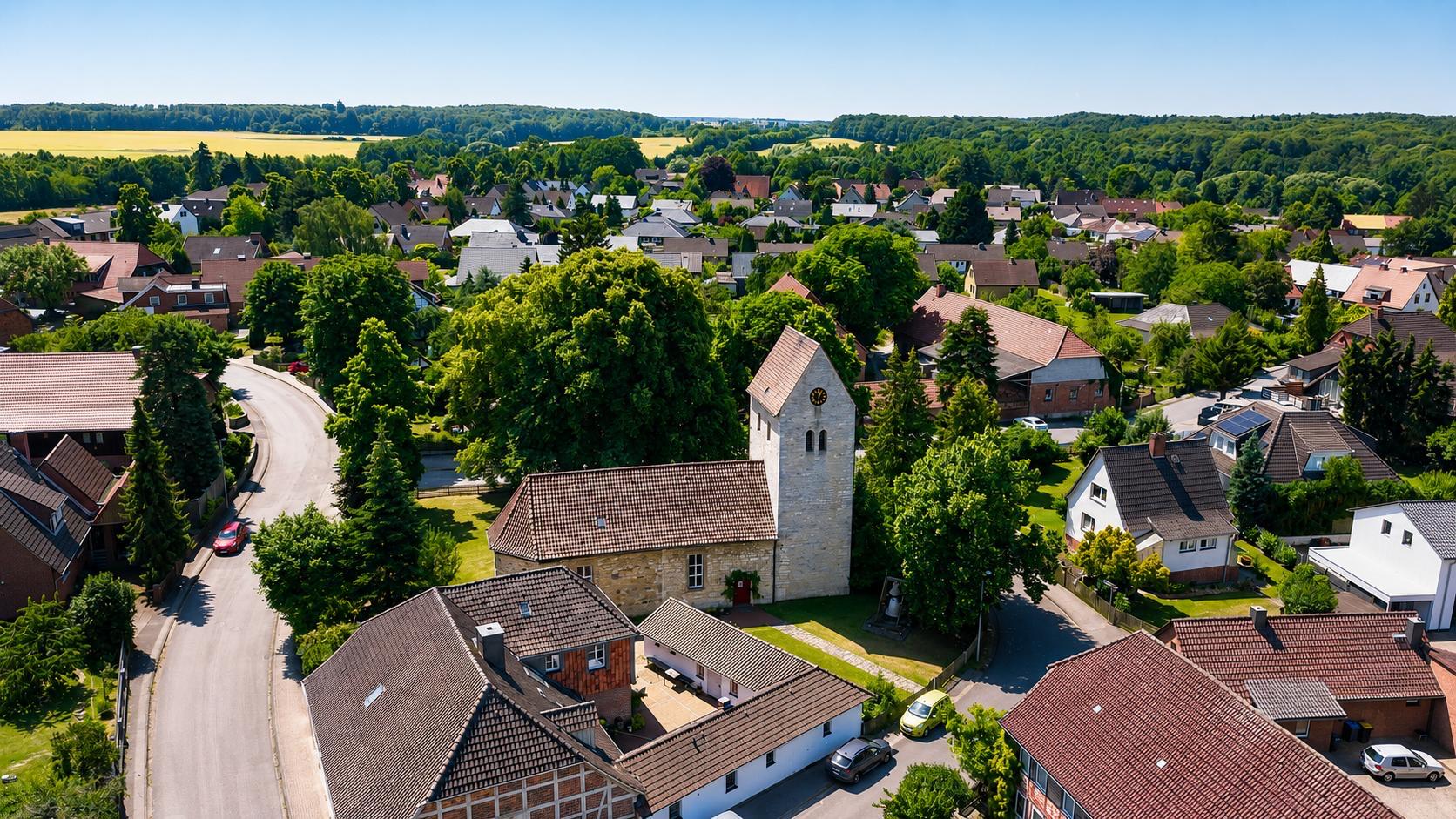 Wolfsburger Ortsteil aus der Luft